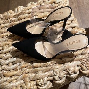Schutz suede and vinyl strap heel size 9
